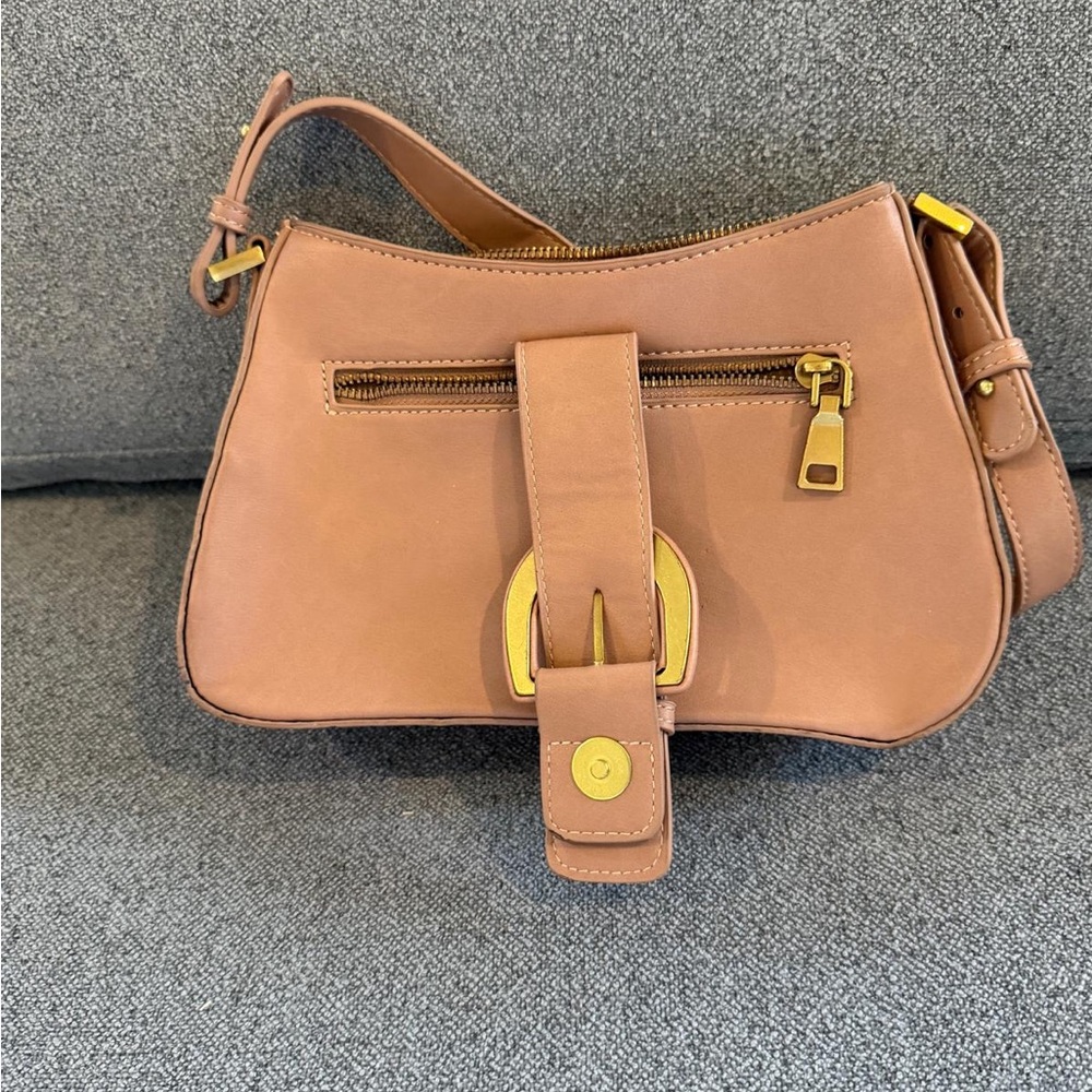 Shearling Accent Brown Crossbody Shoulder Bag - Unbranded - Picture 13 of 16
